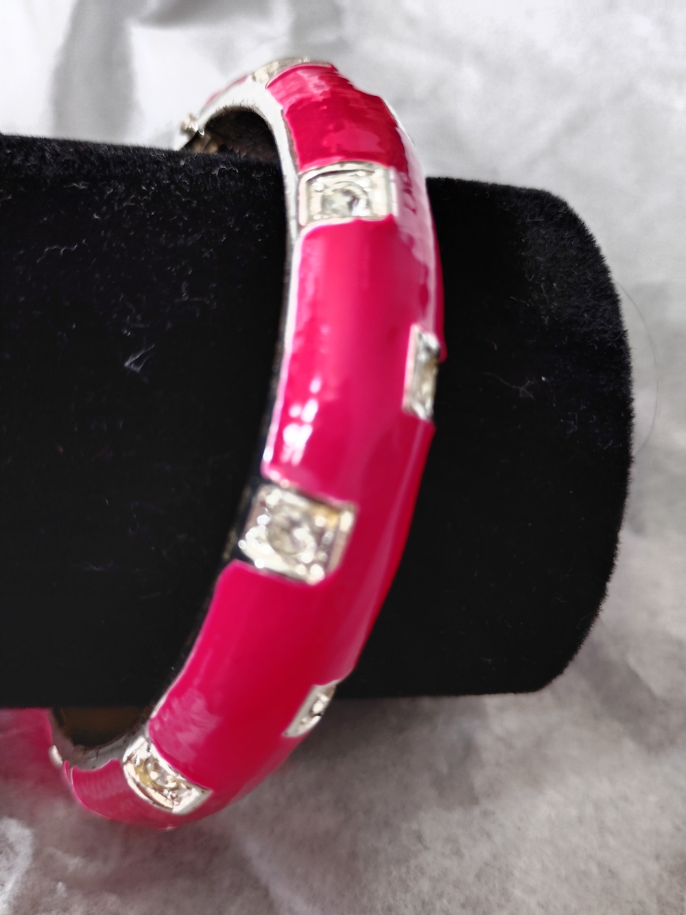 Pink Crystal Accent Women’s Bangle Bracelet